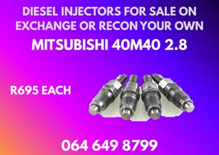 Mitsubishi 40m40 2.8 Diesel Injectors For Sale On Exchange Or Recon Your Own Warranty Included
