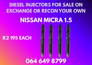 Nissan Micra 1.5 Diesel Injectors For Sale Washers And Warranty Included