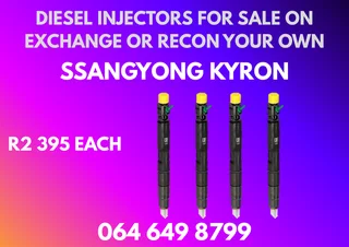 Ssangyon Kyron Diesel Injectors For Sale Or Recon Your Own