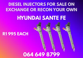 Hyundai Sante Fe Diesel Injectors With Washers For Sale Warranty Included