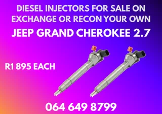 Jeep Grand Cherokee 2.7 Diesel Injectors For Sale On Exchange Or Recon Your Own Warranty Included