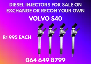 Volvo S40 Diesel Injectors For Sale On Exchange Or Recon Your Own Washers And Warranty Included