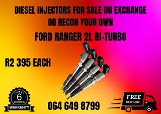 Ford Ranger 2l Bi-turbo Diesel Injectors For Sale Or Recon Your Own Washers And Warranty Included
