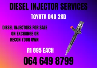 Toyota D4d 2kd Diesel Injectors For Sale On Exchange Or Recon Your Own Warranty Included