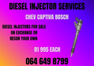 Chev Captiva Bosch Diesel Injectors With Washers For Sale On Exchange Or Recon Your Own Warranty Inc