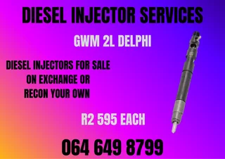 Gwm 2l Delphi Diesel Injectors With Washers For Sale On Exchange 6 Months Warranty Included