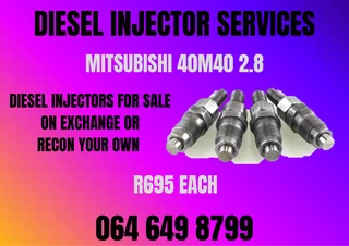 Mitsubishi 40m40 2.8 Diesel Injectors For Sale On Exchange Or Recon Your Own Warranty Included