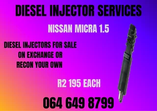 Nissan Micra 1.5 Diesel Injectors For Sale Washers And Warranty Included