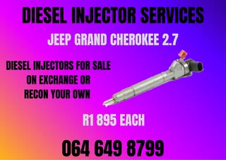 Jeep Grand Cherokee 2.7 Diesel Injectors For Sale On Exchange Or Recon Your Own Warranty Included