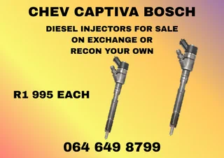 Chev Captiva Bosch Diesel Injectors With Washers For Sale On Exchange Or Recon Your Own Warranty Inc