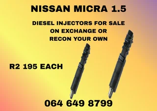 Nissan Micra 1.5 Diesel Injectors For Sale Warranty Included