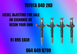 Toyota D4d 2kd Diesel Injectors For Sale On Exchange Or Recon Your Own Warranty Included