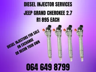 Jeep Grand Cherokee 2.7 Diesel Injectors For Sale On Exchange Or Recon Your Own Warranty Included