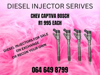 Chev Captiva Bosch Diesel Injectors With Washers For Sale Or Recon Your Own Warranty Included