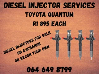 Toyota Quantum Diesel Injectors For Sale On Exchange Warranty Included
