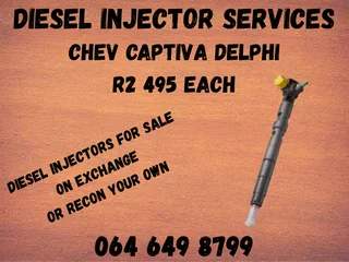 Chev Captiva Delphi Diesel Injectors With Washers For Sale On Exchange Warranty Included