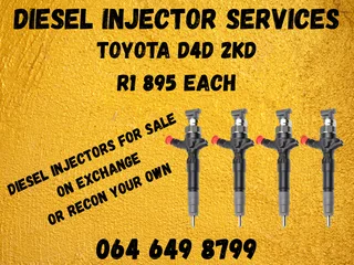 Toyota D4d 2kd Diesel Injectors For Sale On Exchange Or Recon Your Own Warranty Included