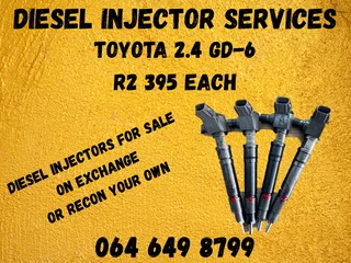 Toyota 2.4 Gd-6 Diesel Injectors For Sale On Exchange Washers Included