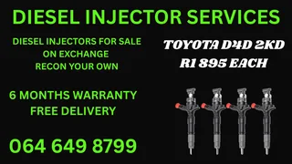 Toyota D4d 2kd Diesel Injectors For Sale On Exchange Or Recon Your Own With Warranty