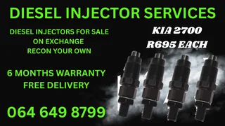 Kia 2700 Diesel Injectors With Washers For Sale On Exchange Warranty Included