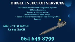 Merc Vito Bosch Diesel Injectors For Sale On Exchange Copper Washers And Warranty Included