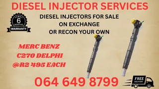 Recon Your Merc Benz C270 Delphi Diesel Injectors 6 Months Warranty Included