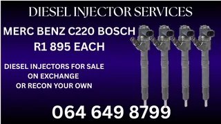 Merc Benz C220 Bosch Diesel Injectors For Sale Or Recon Your Own 6 Months Warranty Included