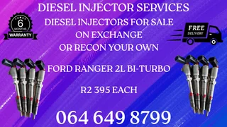 Ford Ranger 2l Bi-turbo Diesel Injectors With Washers For Sale On Exchange Or Recon Your Own