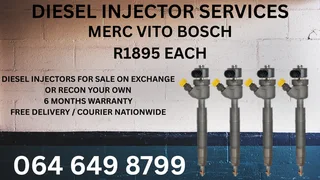 Merc Vito Bosch Diesel Injectors With Washers For Sale On Exchange Or Recon Your Own Warranty Incl