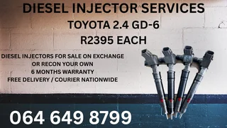 Toyota 2.4 Gd-6 Diesel Injectors For Sale On Exchange Or Recon Your Own Washers And Warranty Incl
