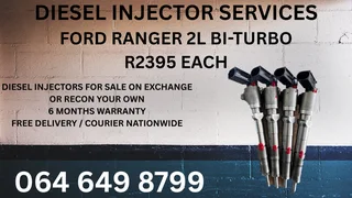 Ford Ranger 2l Bi-turbo Diesel Injectors For Sale On Exchange Washers Included