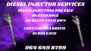 Chev Captiva Bosch Diesel Injectors With Washers For Sale On Exchange Or Recon Your Own Warranty Inc