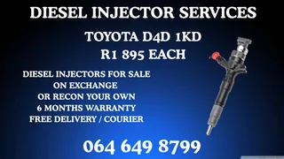 Toyota D4d 1kd Diesel Injectors With Washers For Sale On Exchange Or Recon Your Own Warranty Incl