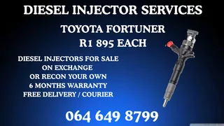 Toyota Fortuner Diesel Injectors With Washers For Sale On Exchange Warranty Included