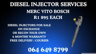 Merc Vito Bosch Diesel Injectors For Sale Or Recon Your Own Warranty Included