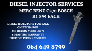 Merc Benz C270 Bosch Diesel Injectors With Washers For Sale On Exchange Warranty Included