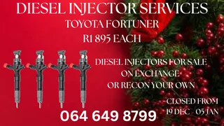 Toyota Fortuner Diesel Injectors For Sale On Exchange Or Recon Your Own