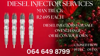 Man Truck Diesel Injectors With Washers For Sale On Exchange Or Recon Your Own Warranty Included