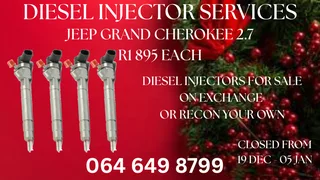 Jeep Grand Cherokee 2.7 Diesel Injectors With Washers For Sale On Exchange Warranty Included