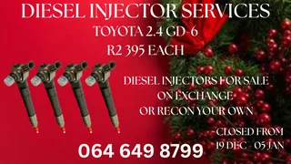 Toyota 2.4 Gd-6 Diesel Injectors With Washers For Sale Or Recon Your Own