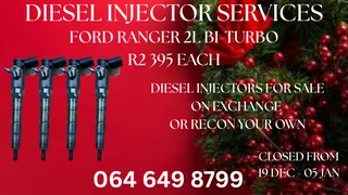 Ford Ranger 2l Bi-turbo Diesel Injectors With Washers For Sale Or Recon Your Own Warranty Included