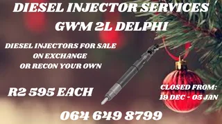 Gwm 2l Delphi Diesel Injectors With Washers For Sale On Exchange Warranty Included