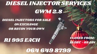 Gwm 2.8 Diesel Injectors With Washers For Sale Or Recon Your Own Warranty Included