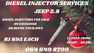 Jeep 2.8 Diesel Injectors For Sale Or Recon Your Own Warranty Included