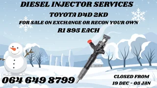Toyota D4d 2kd Diesel Injectors With Washers For Sale Or Recon Your Own
