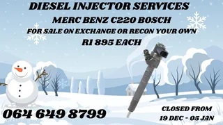 Merc Benz C220 Bosch Diesel Injectors With Washers For Sale On Exchange Warranty Included