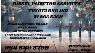Toyota D4d 1kd Diesel Injectors For Sale On Exchange Or Recon Your Own Washers Included