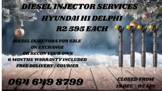 Hyundai H1 Delphi Diesel Injectors For Sale Or Recon Your Own Warranty Included