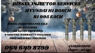 Hyundai H1 Bosch Diesel Injectors For Sale Or Recon Your Own Washers And Warranty Included