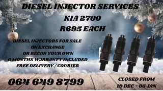 Kia 2700 Diesel Injectors With Washer Kits For Sale On Exchange Warranty Included